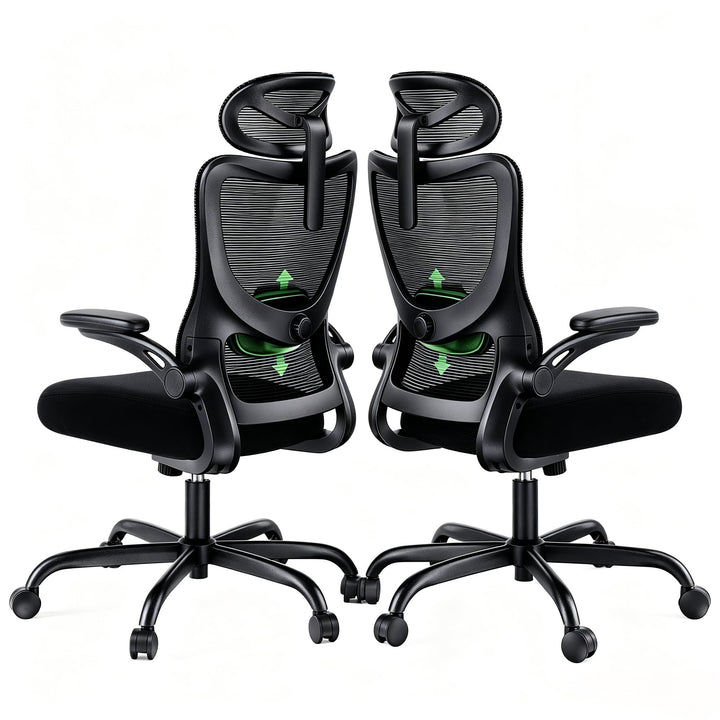 Marsail Bürostuhl Ergonomisch Schreibtischstuhl: Ergonomischer Bürostuhl mit 2D-Kopfstütze, 2D-Lende
