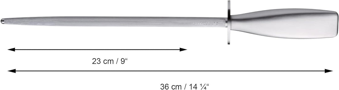 WMF Grand Gourmet Wetzstahl 36 cm, Wetzstab für Messer, Edelstahlgriff, Stahllänge 23 cm ohne Gravur