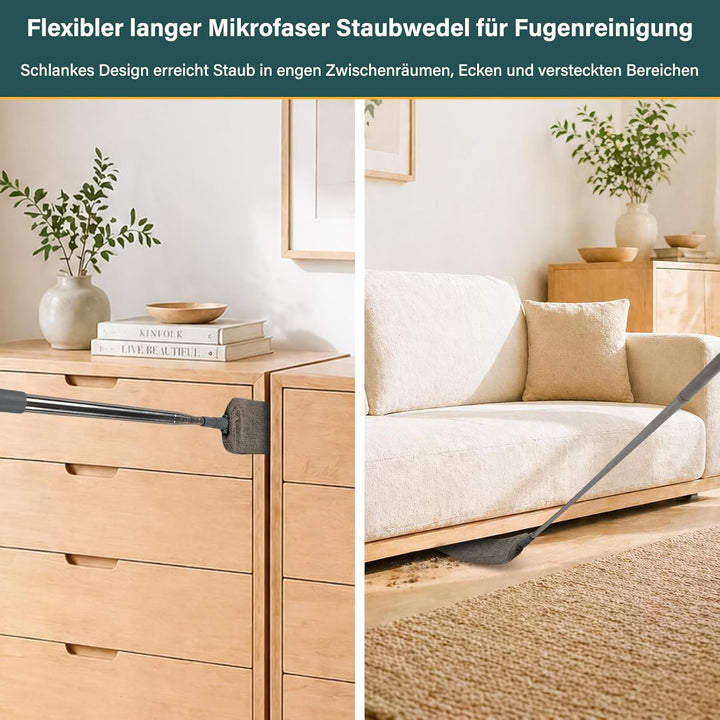 marysgift Staubwedel Teleskop Waschbar Mikrofaser Duster Lang Ausziehbar Bis 250cm,7 Stück Staubwede