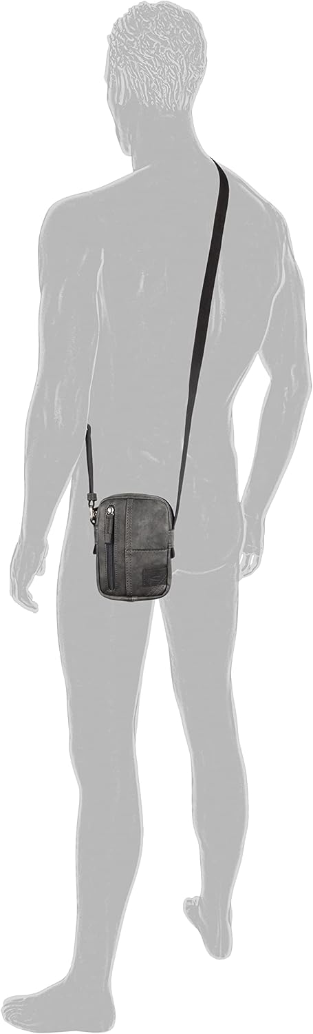 camel active bags Laos Herren Handytasche Umhängetasche Klein Schwarz 13x3x19 Schwarz, 13x3x19 Schwa