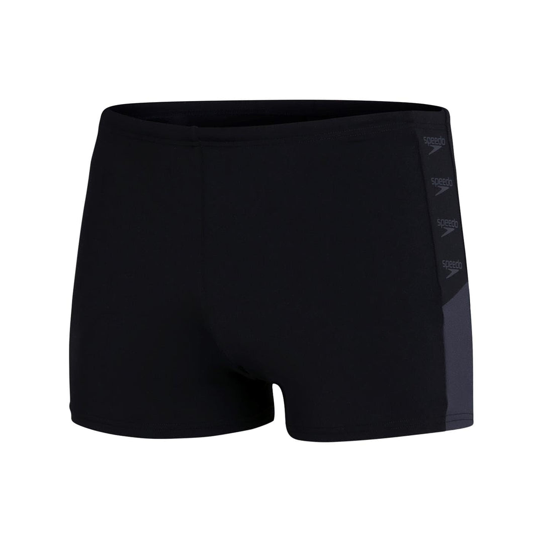 Speedo Herren Boom Logo Splice Aquashort (1er Pack) 3 Schwarz/Oxid Grau, 3 Schwarz/Oxid Grau