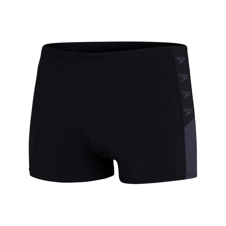 Speedo Herren Boom Logo Splice Aquashort (1er Pack) 3 Schwarz/Oxid Grau, 3 Schwarz/Oxid Grau