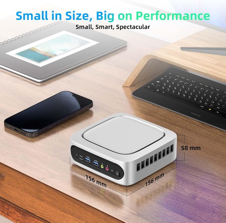 AWOW Mini PC Windows 11 Pro Intel i9-11900H (8C/16T, bis zu 4.9Ghz), 32GB DDR4 512GB/1T NVME SSD Min