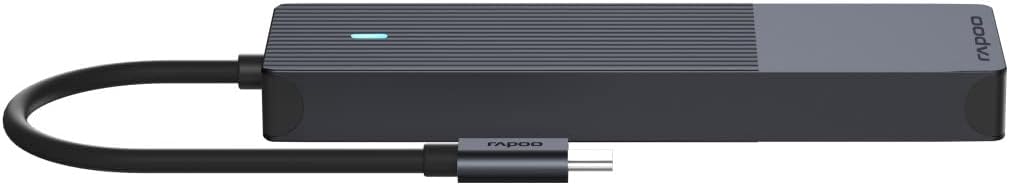 Rapoo UCM-2002 USB-C Multiport Adapter 6-in-1, 100Watt Power Delievery, 4K HDMI, 1 Gbps LAN, 1 USB-C