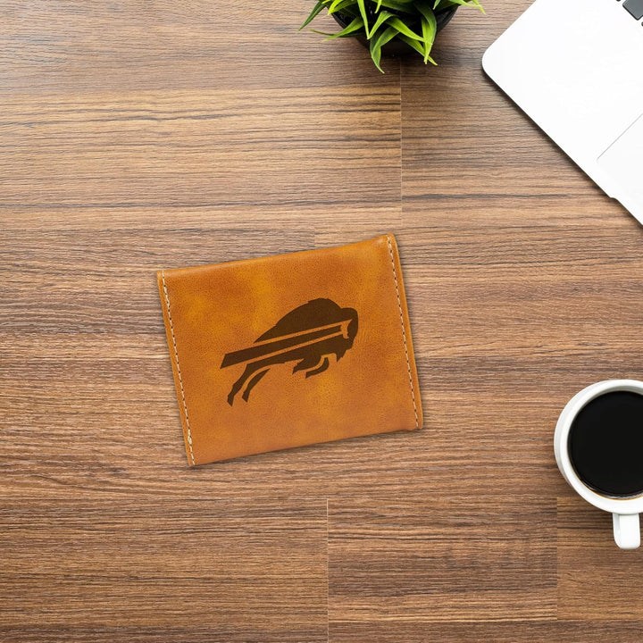 Rico Industries NFL Laser Engraved Tri-Fold Wallet, Brown Buffalo Bills, Buffalo Bills