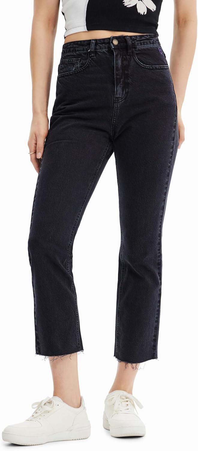 Desigual Damen Jeans 34 Schwarz, 34 Schwarz