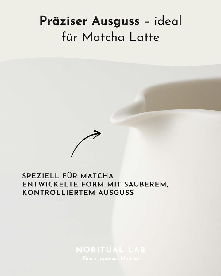 NORITUAL LAB Matcha Schale mit Ausgiesser - Handgefertigte Teeschale aus Japan - Präziser Ausguss fü