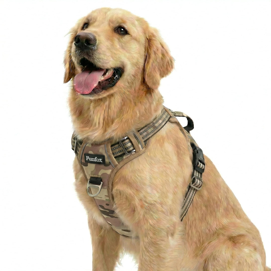 Funfox Hundegeschirr Mittelgrosse Hunde [L] - Verstellbares Anti-Zug Brustgeschirr mit Griff & Refle