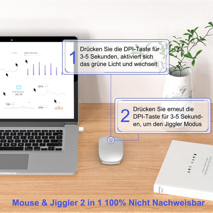 Azmall Mouse Wireless Bluetooth per MacBook Pro/Air/Mac/iPad/Laptop/Desktop/Mac/PC/Computer/telefono