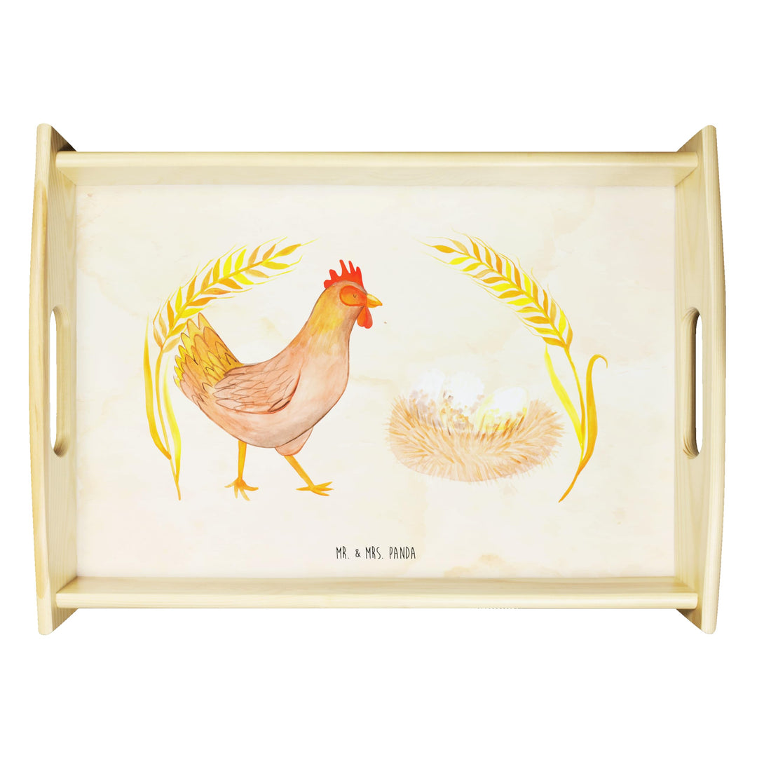 Mr. & Mrs. Panda Servier Tablett Huhn Stolz - Geschenk, Eier, sofatablett, Serviertablett, Hahn, Bau