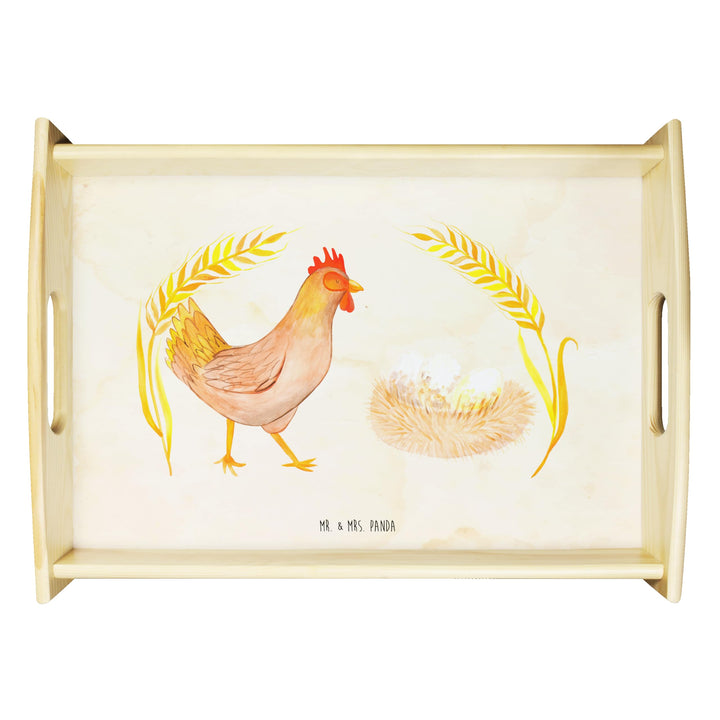Mr. & Mrs. Panda Servier Tablett Huhn Stolz - Geschenk, Eier, sofatablett, Serviertablett, Hahn, Bau