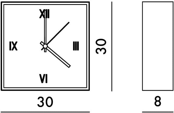 Kartell Tic & Tac Tic und Tac Uhr, Plastik, verchromt, 30 x 30 cm Cromato, Cromato