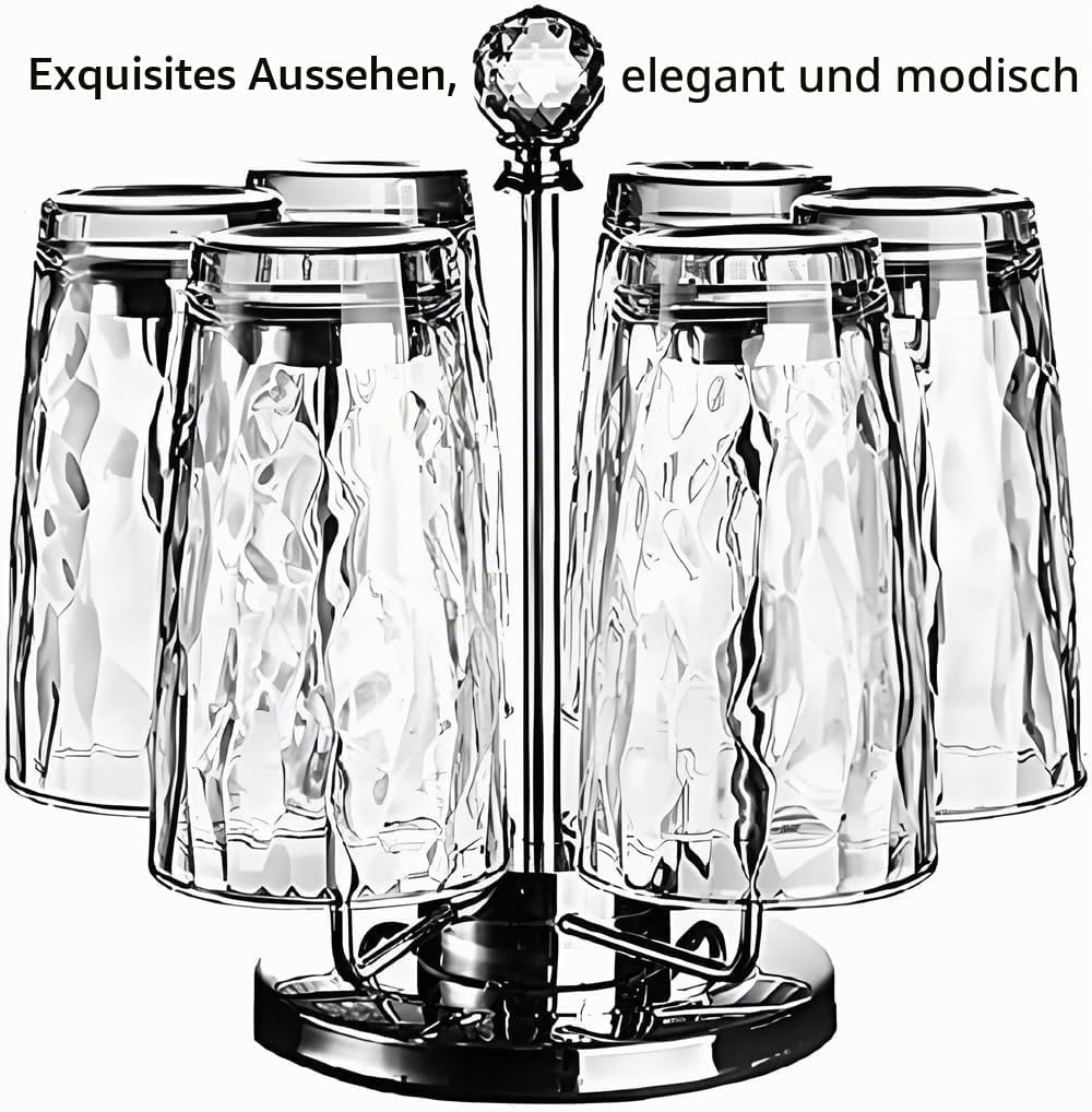 VeiledGem [aussehen wie Glas] 450 ml Set mit 6 Kunststoff-Trinkgläsern, spülmaschinenfest, BPA-frei,