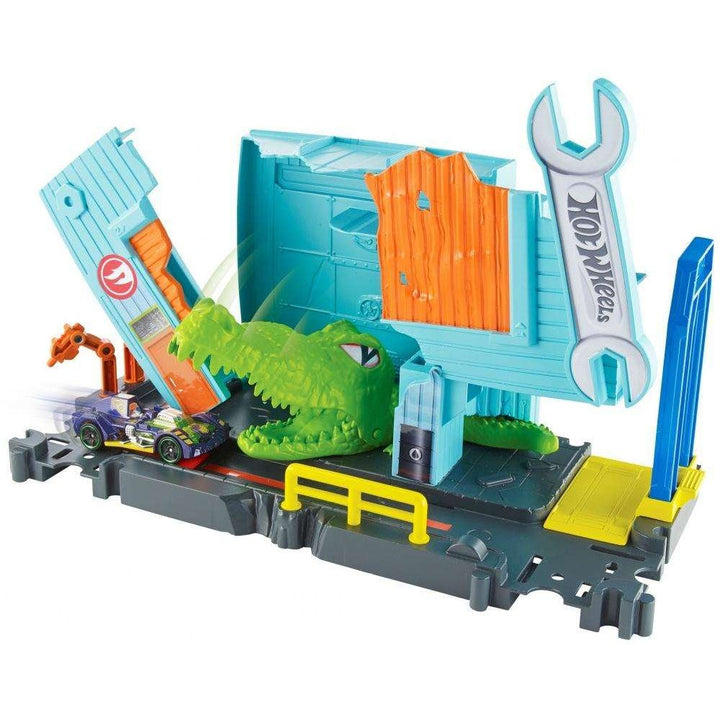 Mattel Hot Wheels FNB06 City Kroko-Angriff Werkstattset