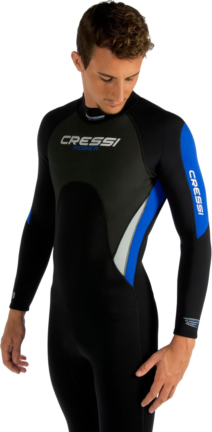 Cressi Morea Herren - Neoprenanzug 3mm für alle Wassersportarten XL/5 Schwarz/Blau/Silber, XL/5 Schw