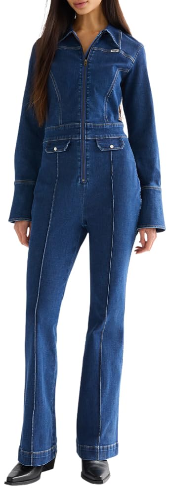Wrangler Damen Retro Catsuit Overalls XS Easy Rinse, XS Easy Rinse