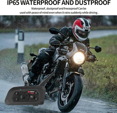 3T6B V6PRO Motorrad Headset Helm Intercom, Kommunikationssystem für bis zu 6 Motorräder mit 1500m Re