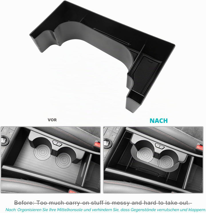 CDEFG Kompatibel mit Hyundai Kona SX2 2024-2026 Mittelkonsole Organizer Aufbewahrungsbox Handschuhfa