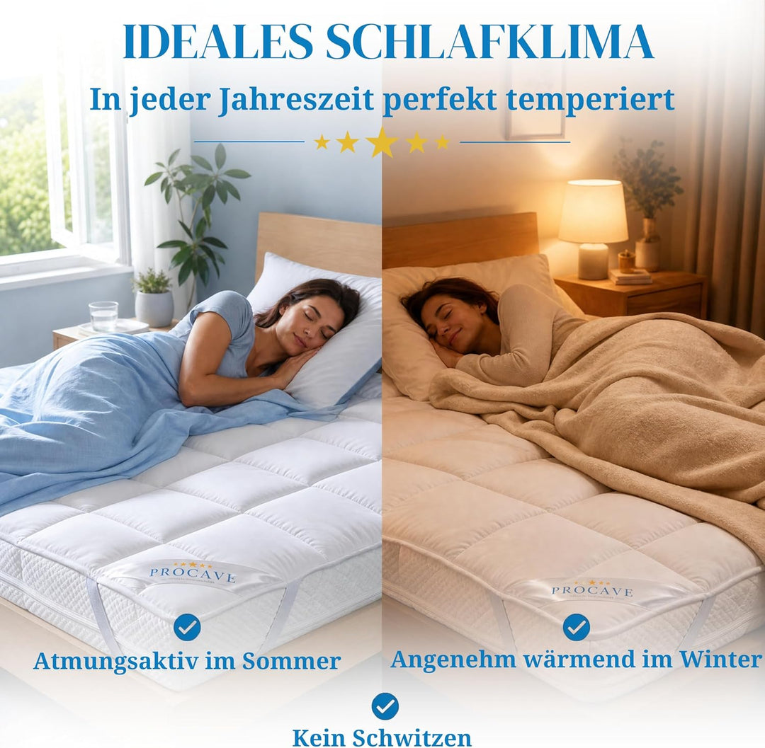 PROCAVE Matratzenschoner Micro-Comfort - Matratzenbezug - Matratzentopper - atmungsaktive Matratzena