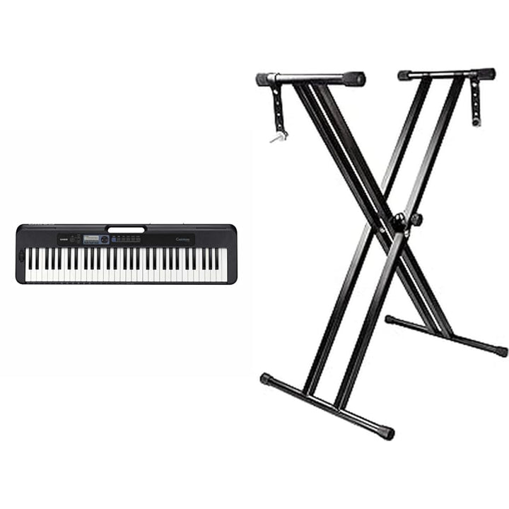 Casio CT-S300 Keyboard mit 61 anschlagdynamischen Standardtasten und Begleitautomatik &amp; RockJam dopp