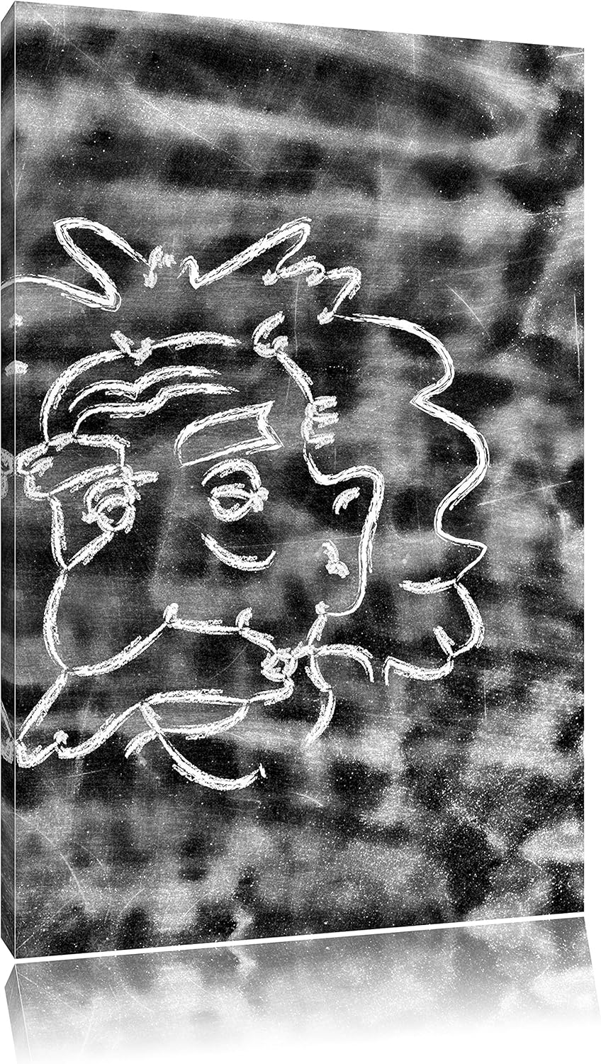 Pixxprint Albert Einstein / 100x70cm Leinwandbild bespannt auf Holzrahmen/Wandbild Kunstdruck Dekora