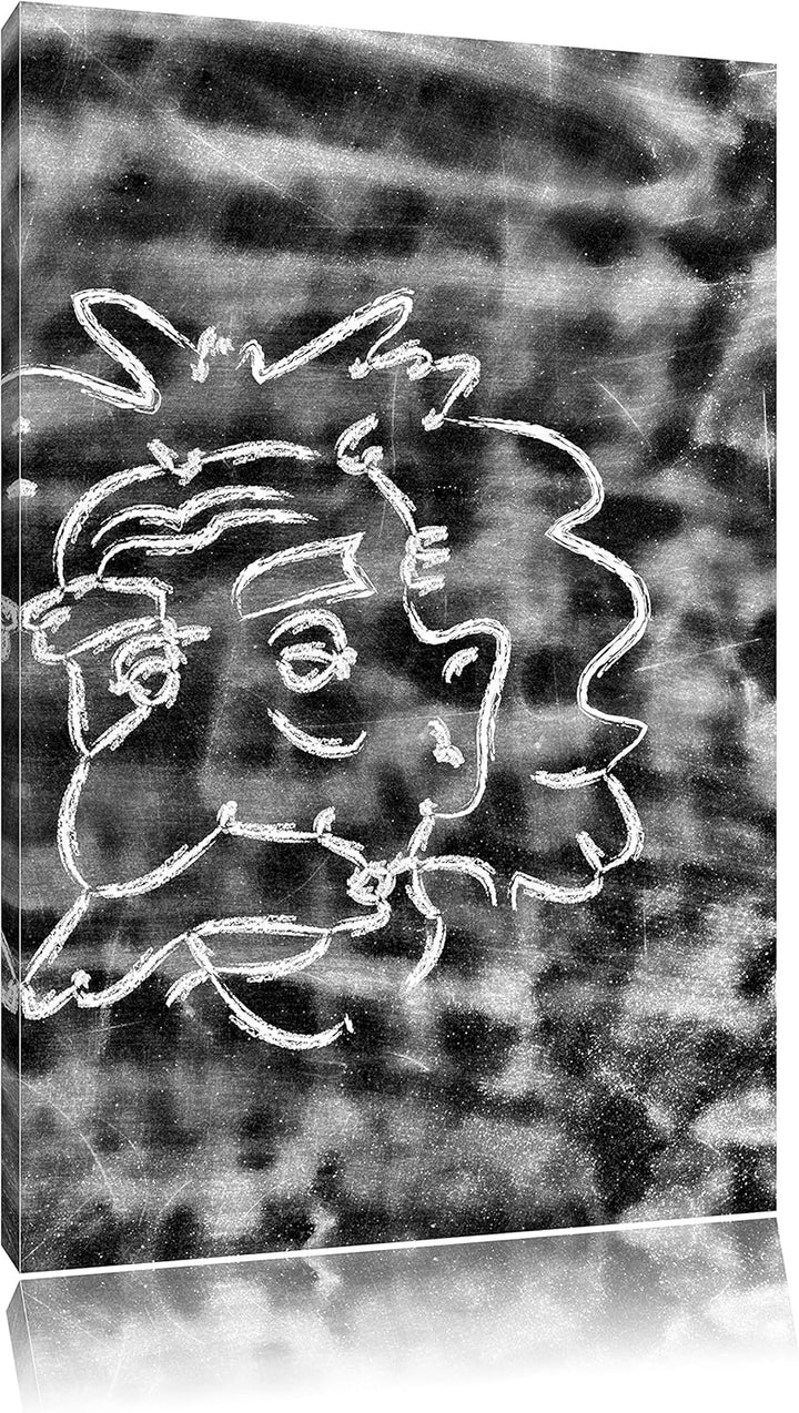 Pixxprint Albert Einstein / 100x70cm Leinwandbild bespannt auf Holzrahmen/Wandbild Kunstdruck Dekora