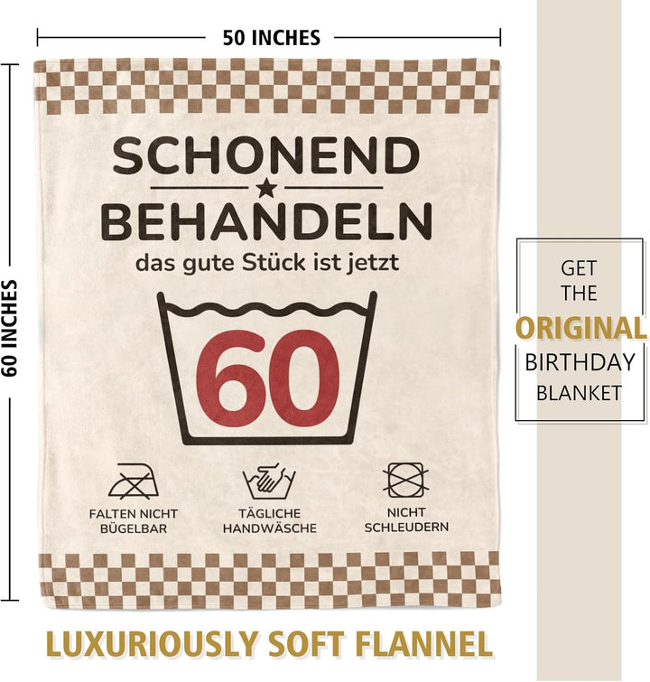 60 Geburtstag Frau Mann, Lustige Geburtstag Kuscheldecke Geschenk, Geschenke zum 60 Geburtstag für F