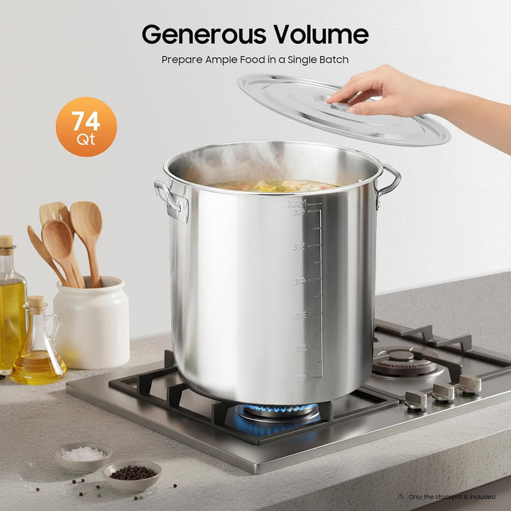 70L Suppentopf, Grosse Kapazität Gastronomie Kochtopf mit Campingkochtopf Cooking Pot, Griffen Ausge