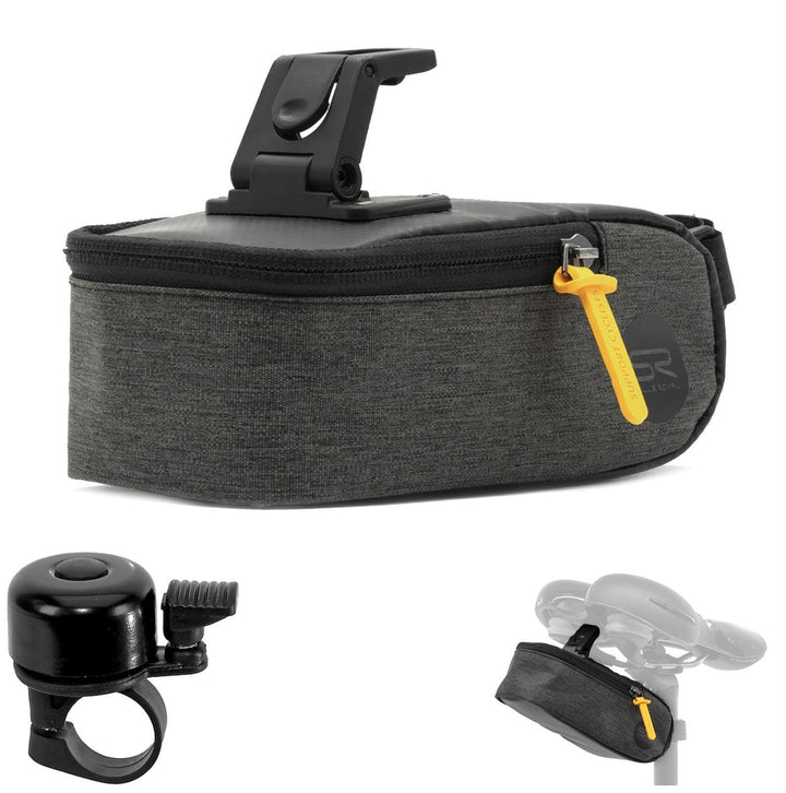 1 x Selle Royal Saddle Bag Small (0.6l) Satteltasche Fahrradtasche Klippsystem inkl. Fahrradklingel