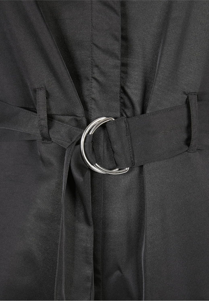 Urban Classics Damen Ladies Satin Wide Leg Belt Jumpsuit S Schwarz, S Schwarz
