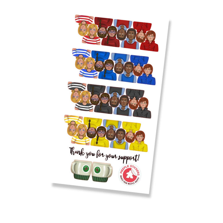 MeepleSticker für Arche Nova | Ark Nova | 34 Aufkleber | Holzfiguren | Spilefiguren | Brettspielen |
