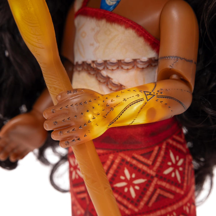 Disney Vaiana 2 Sängerin Vaiana 35 cm Puppe mit Ruder, Offiziell Jakks Pacific, Beinhaltet EIN leuch