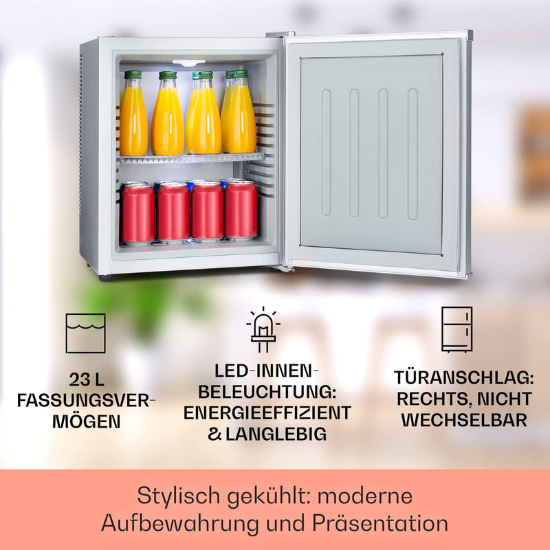 Klarstein Mini Kühlschrank für Zimmer, Camping, Kosmetik & Outdoor, Mini Getränkekühlschrank, Leiser