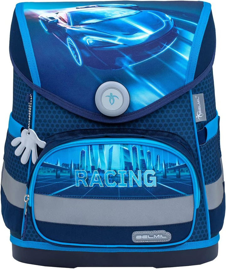 Belmil ergonomischer Schulranzen Set mit Regenschutz 5 -teilig für Kinder 1-4 Klasse Grundschule/ Br