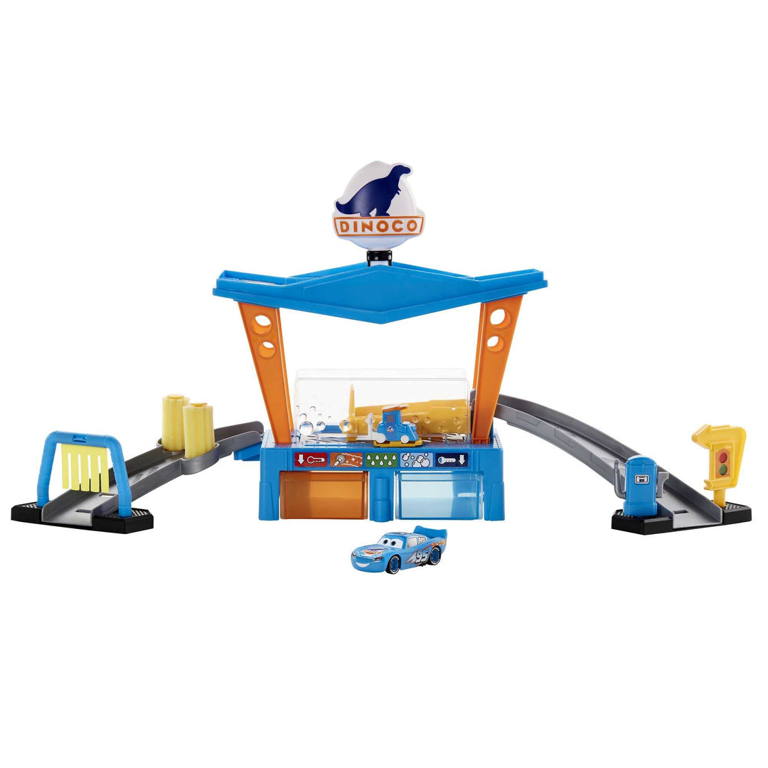 Mattel Disney & Pixar Cars GTK91 Dinoco Car Wash Playset with Colour Changing Effect, Toy from 4 Yea