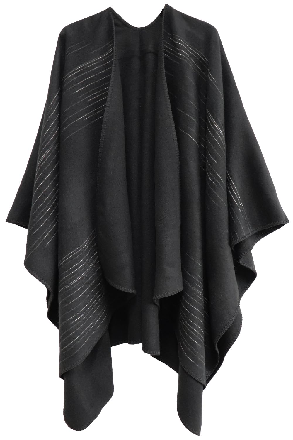 Shmily Girl - Damen Poncho Habe Gestrickt Überdimensionalen Decke Kap-Schal Einheitsgrösse Buntes Ga