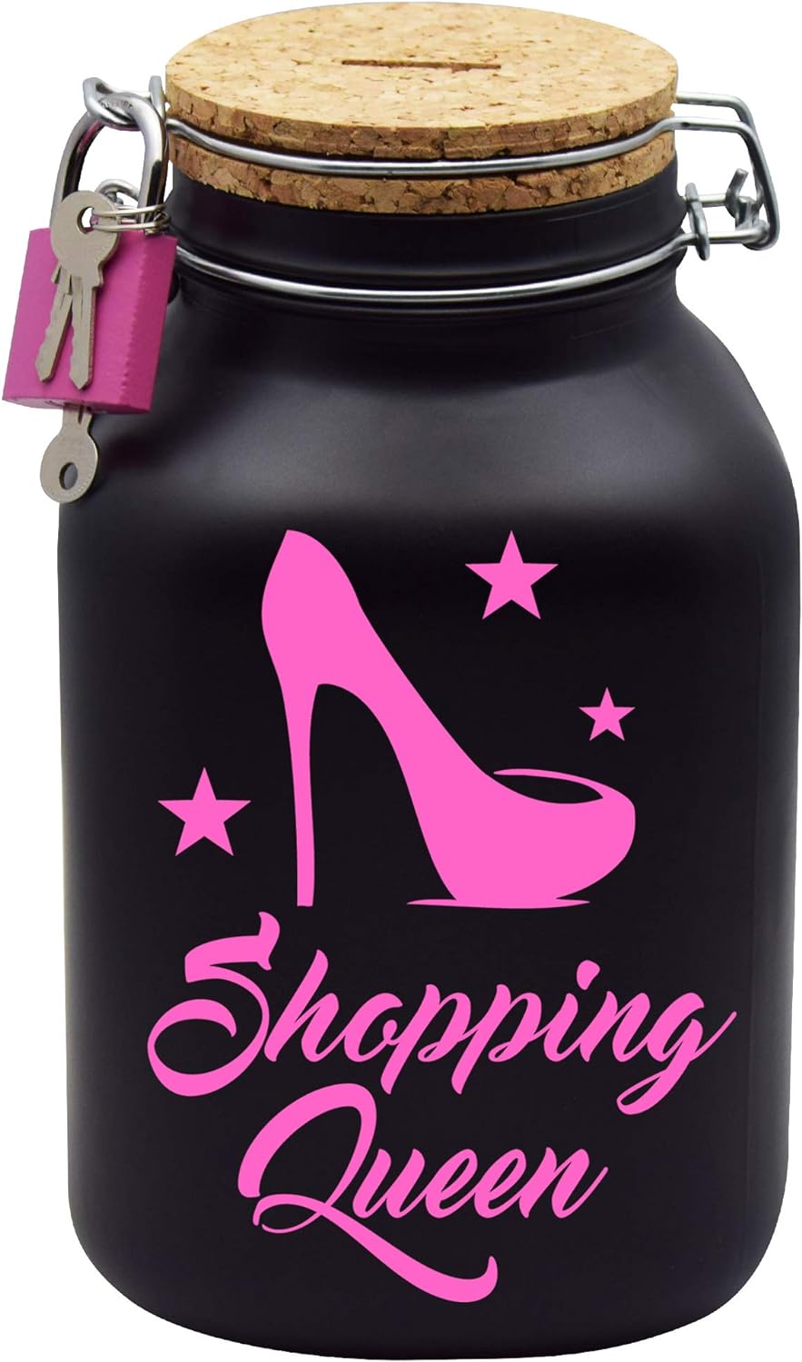Spardose Shopping Queen Geld Geschenk Idee Schwarz XXL