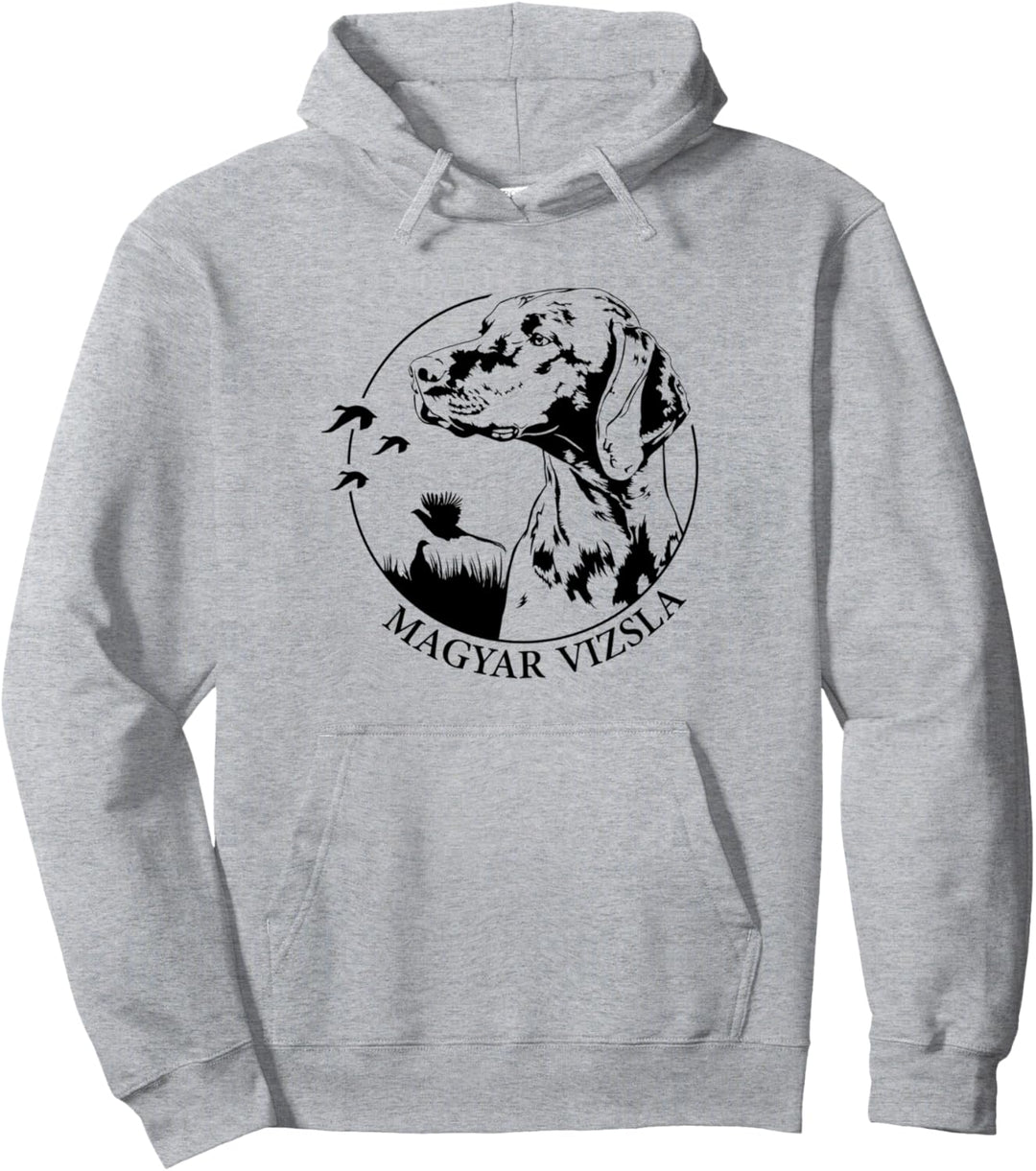 Magyar Vizsla Jagdhund Hunderasse Portrait Jäger Jagdhunde Pullover Hoodie