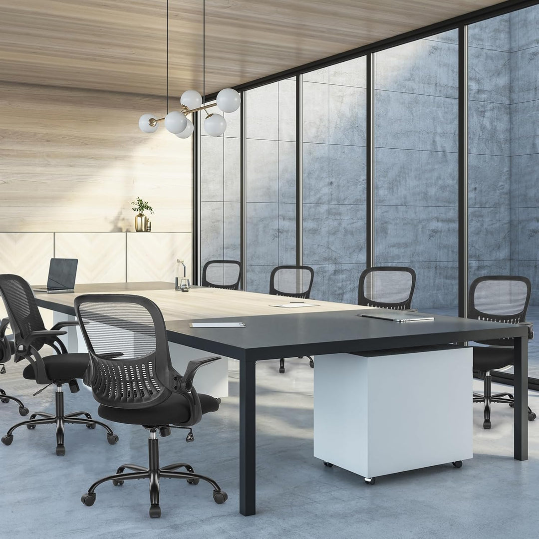 Sweetcrispy Bürostuhl Ergonomisch, Schreibtischstuhl mit Lendenwirbelstütze, Höhenverstellbarkeit St