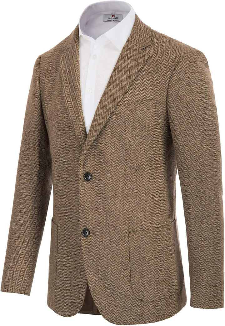 PJ PAUL JONES Sakko Herren Harris Tweed British Blazer 2 Knöpfe Vintage Anzugsjacke Business Jackett