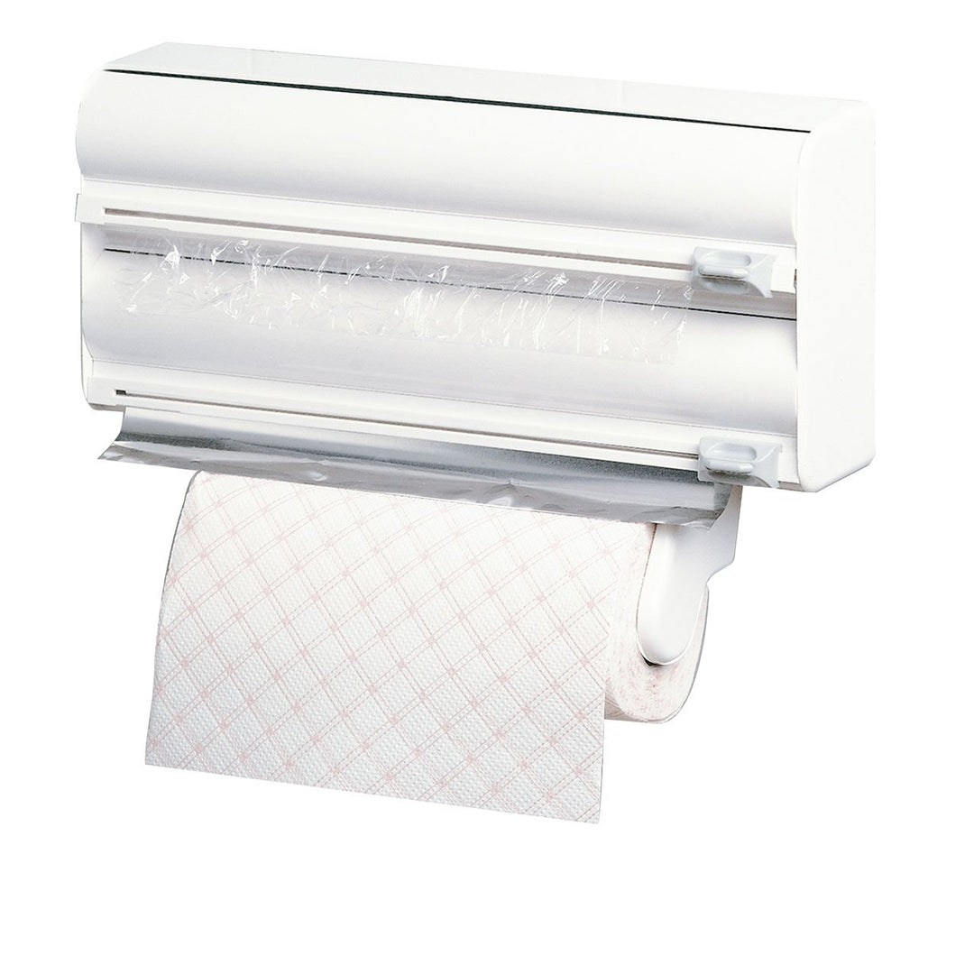 Rayen - Küchenrollenhalter mit 3 Rollenhaltern, Wandmontage, Schneidefunktion für Folien, Platzspare