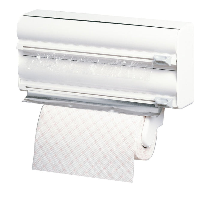 Rayen - Küchenrollenhalter mit 3 Rollenhaltern, Wandmontage, Schneidefunktion für Folien, Platzspare