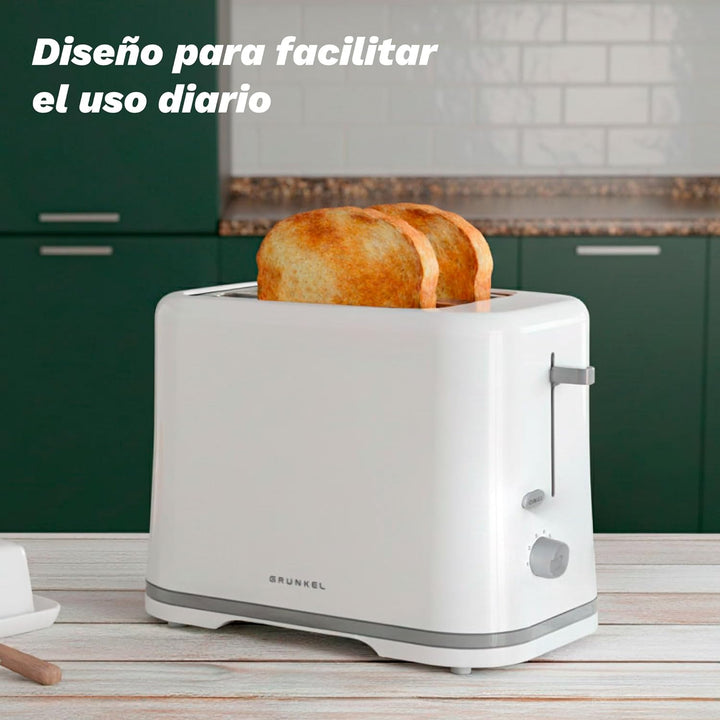 Grunkel - TSB-EASYTOAST - Double slot toaster with electronic 6-stage browning control - Shut-off fu