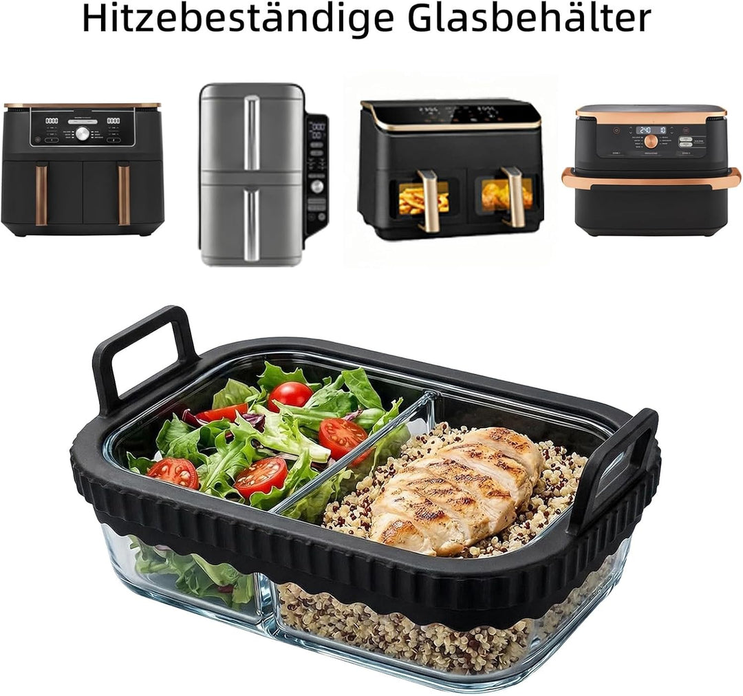 Glas-Auflaufformen für Heissluftfritteusen – Kompatibel mit Ninja Airfryer Zubehör Set – Kompatibel