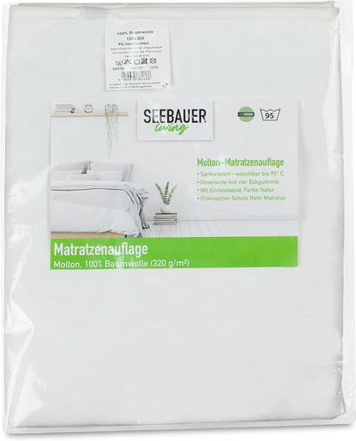 SEEBAUER Living® | Molton-Matratzenauflage Wasserdicht | Premium-Matratzenschutz mit PU-Beschichtung