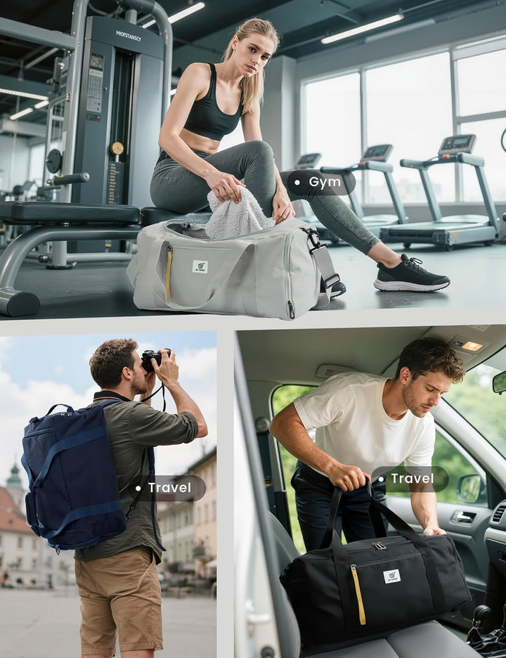 SKYSPER Sporttasche Herren 40l, Sporttasche mit Rucksackfunktion Reisetasche Gym Tasche mit Schuhfac