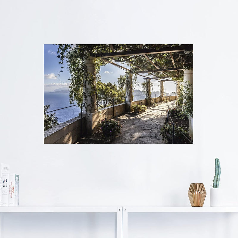 ARTland Wandbild selbstklebende Vinylfolie 90x60 cm Ausblick Meer Strand Küste Garten Villa Capri It