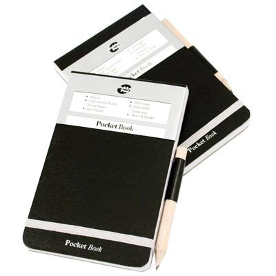 Pukka Pad Schwarz A7 Tasche Elastisch Notizbuch Mit Bleistift - Packung von 12 12 Klassisch, 12 Klas