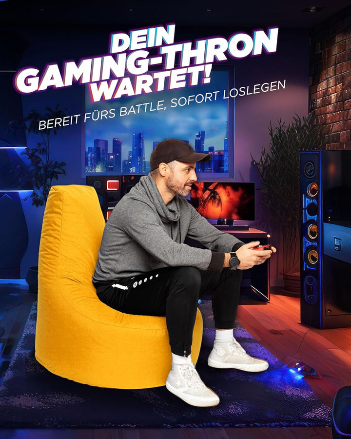 PATCH HOME Gamer Sessel in 2 verschiedenen Grössen und 25 XL - 75cm Durchmesser, 30cm Sitzhöhe, 80cm