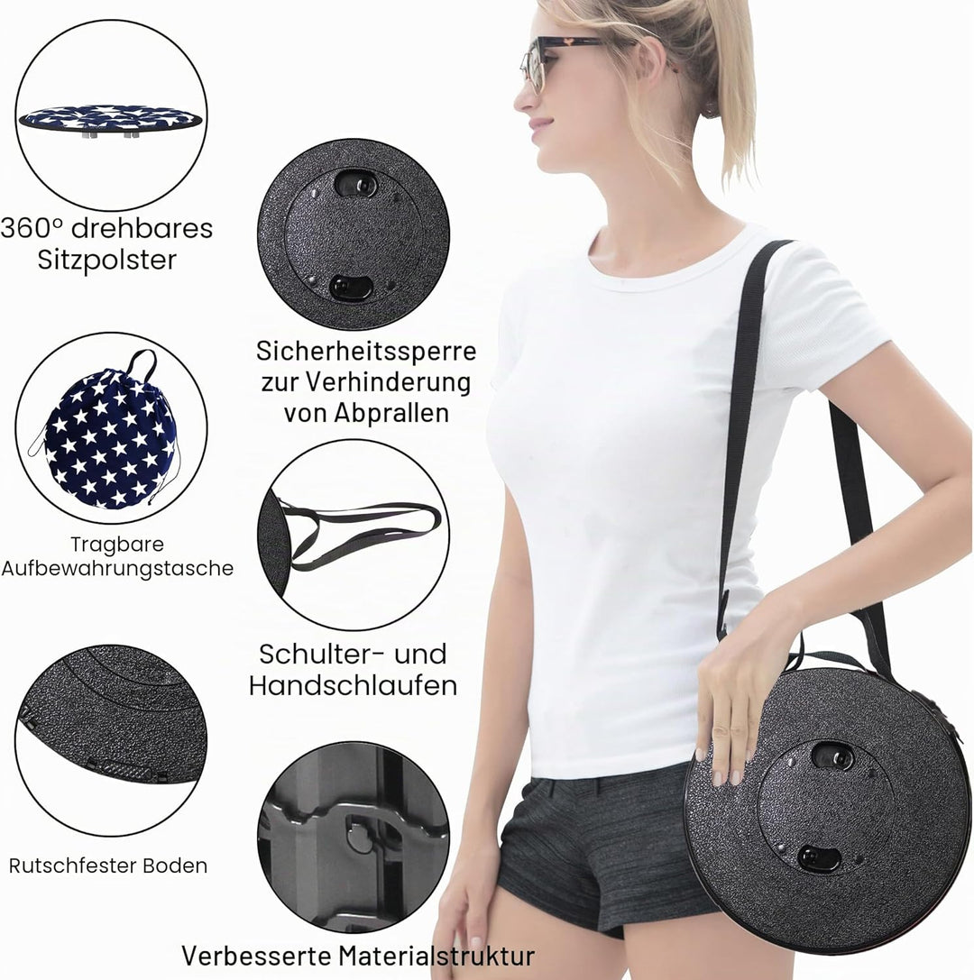 ALEVMOOM Tragbarer Klapphocker,Camping Hocker Teleskophocker,Klappbarer Hocker,Mini Leichte Campingh